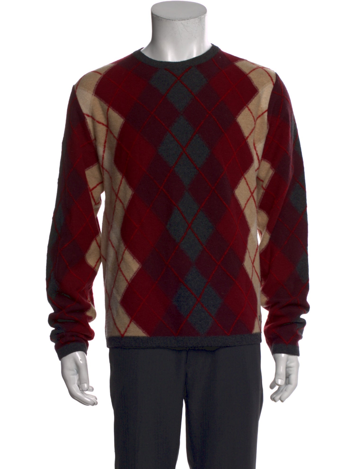 Burberry London Merino Wool Plaid Print Pullover