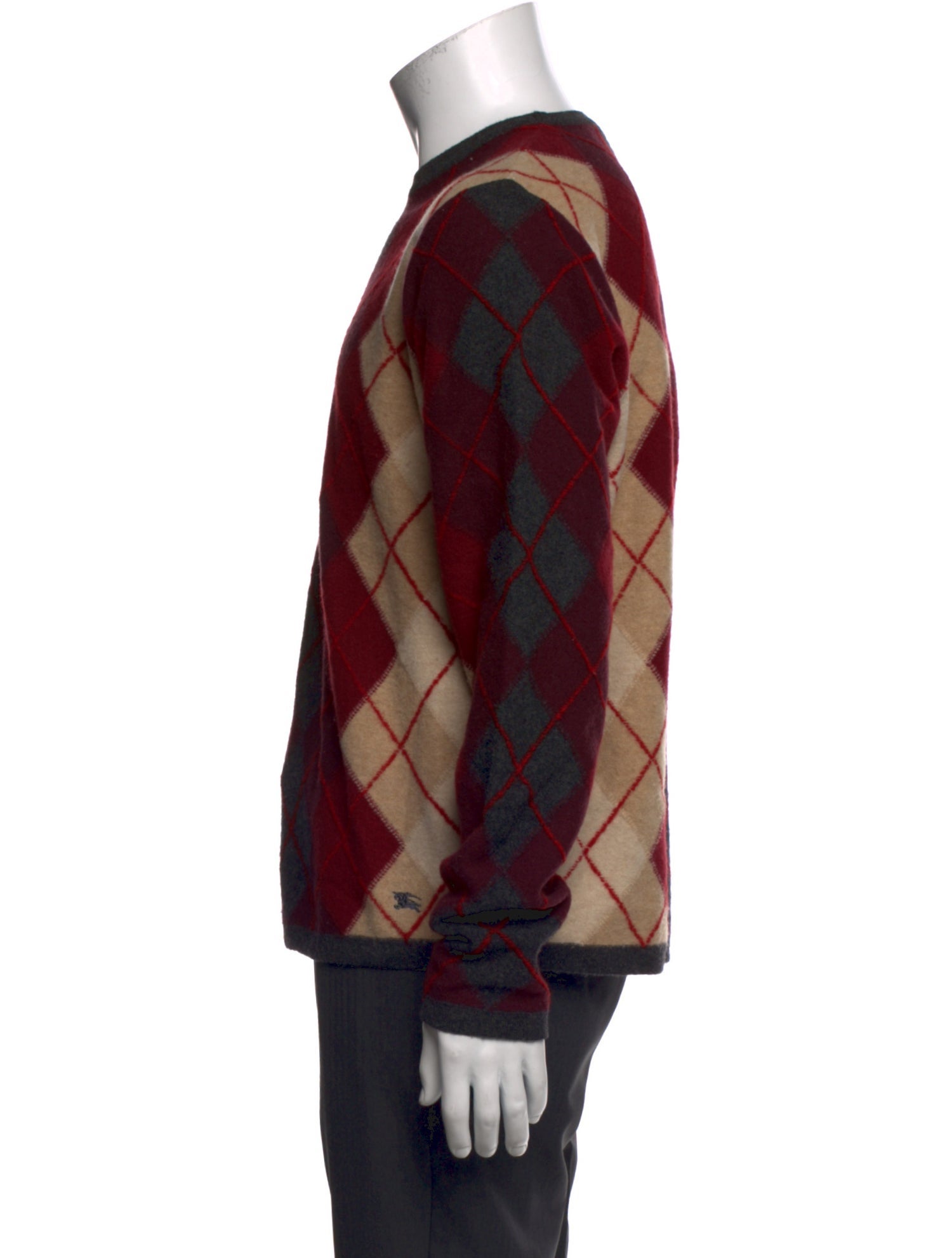 Burberry London Merino Wool Plaid Print Pullover