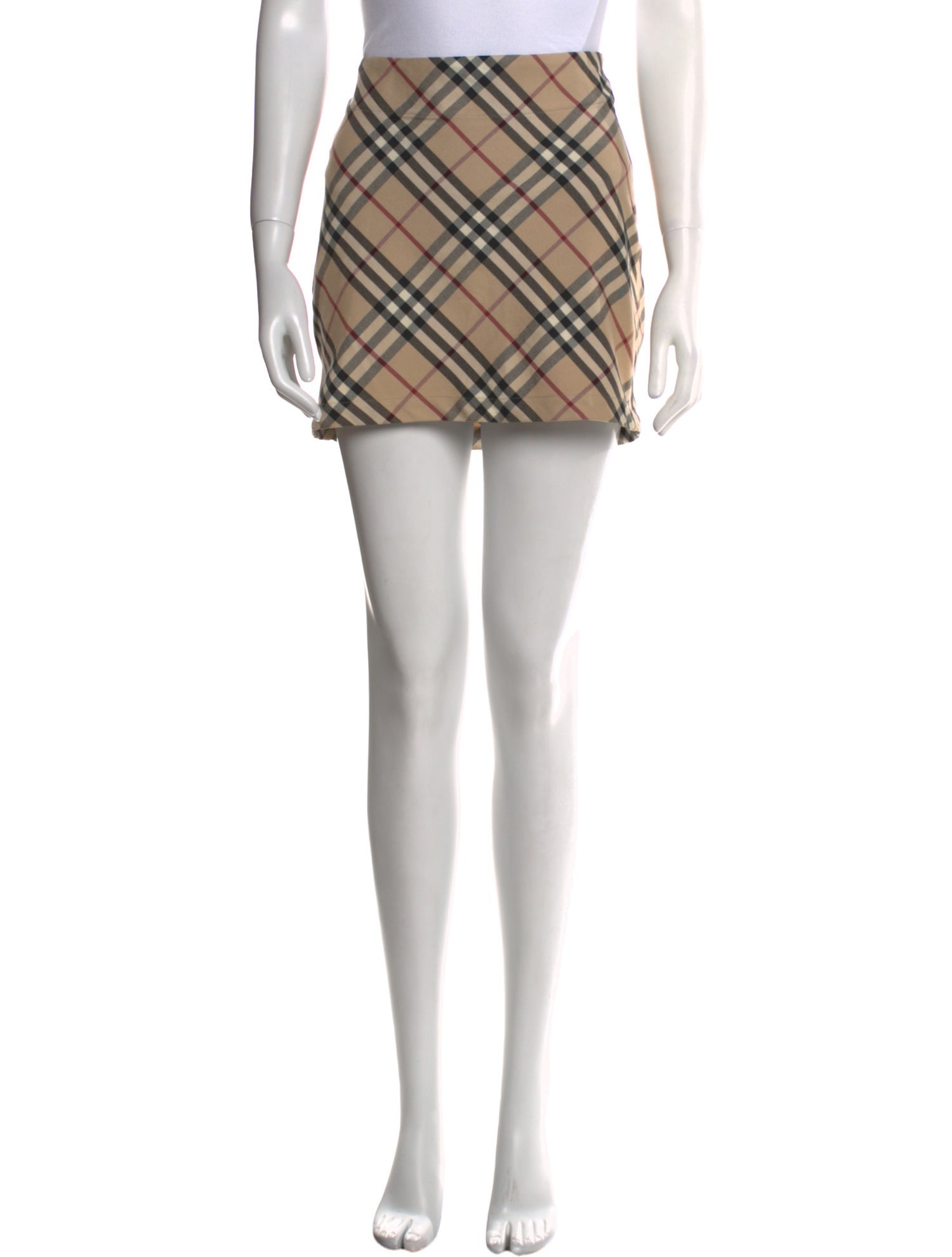 Burberry London Plaid Print Mini Skirt