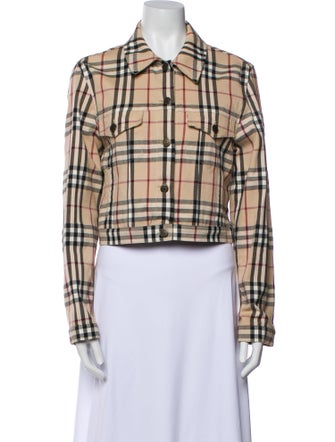 Burberry London Plaid Print Blazer