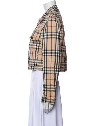 Burberry London Plaid Print Blazer