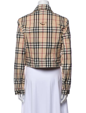 Burberry London Plaid Print Blazer