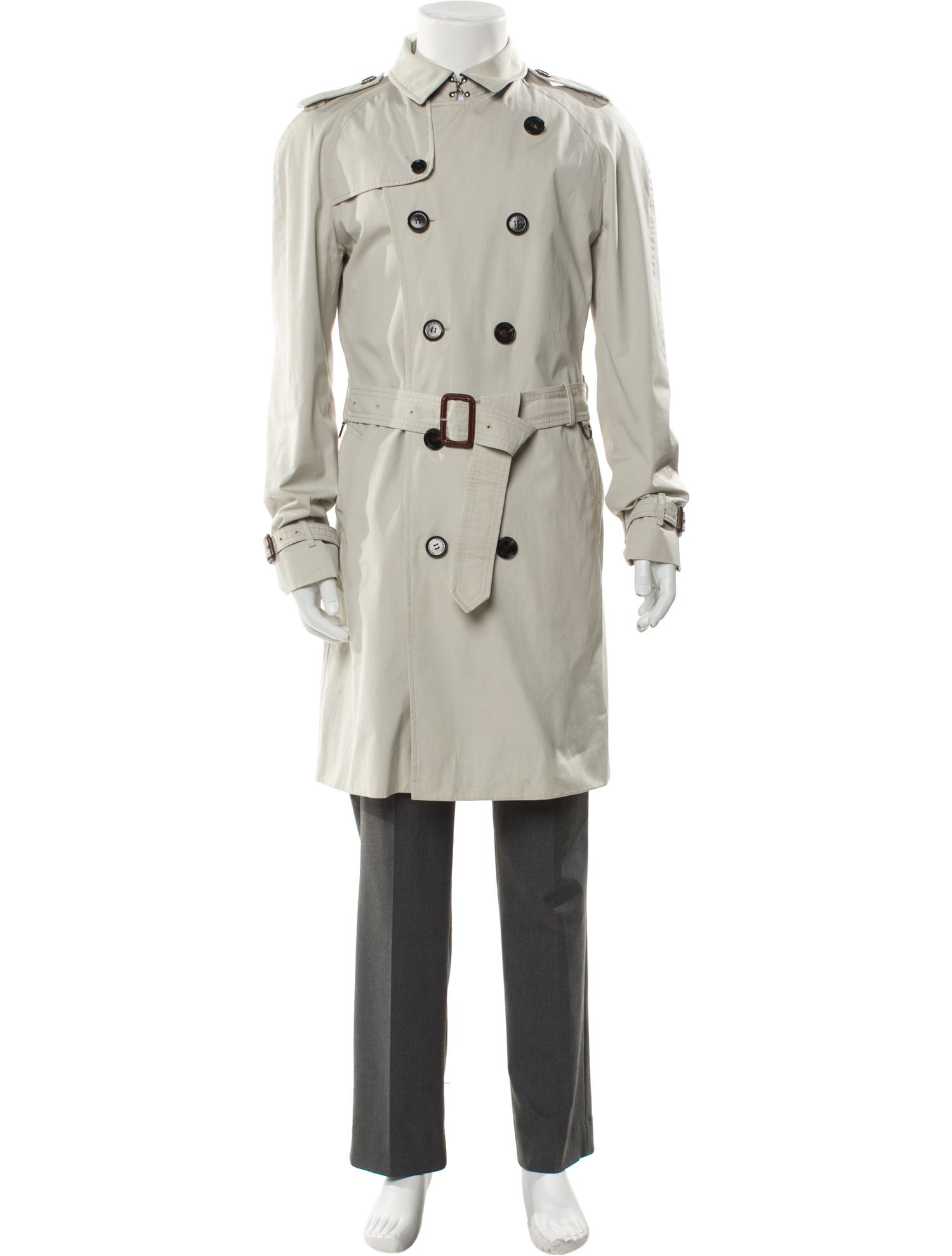 Burberry London Nova Check Pattern Trench Coat