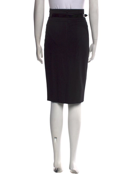 Burberry London Leather Trim Embellishment Knee-Length Skirt