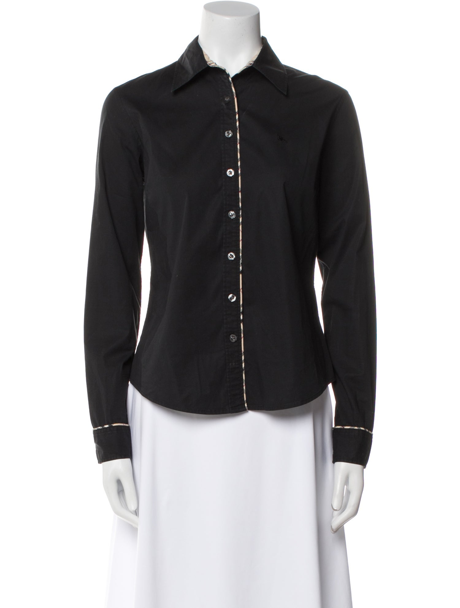 Burberry London Long Sleeve Button-Up Top