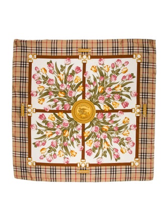 Burberry London Silk Floral Print Scarf
