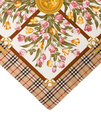 Burberry London Silk Floral Print Scarf