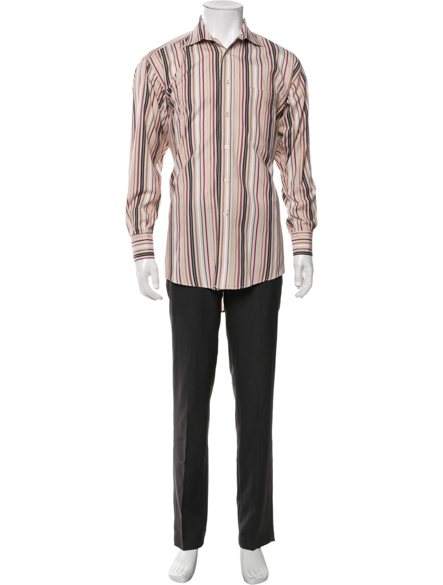 Burberry London Striped Long Sleeve Dress Shirt