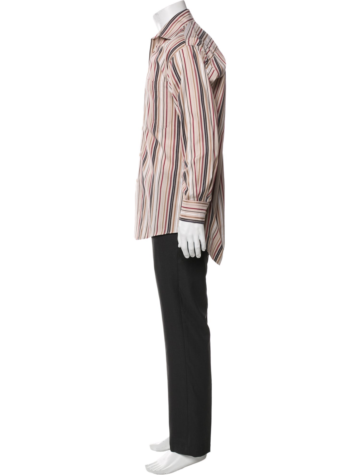 Burberry London Striped Long Sleeve Dress Shirt