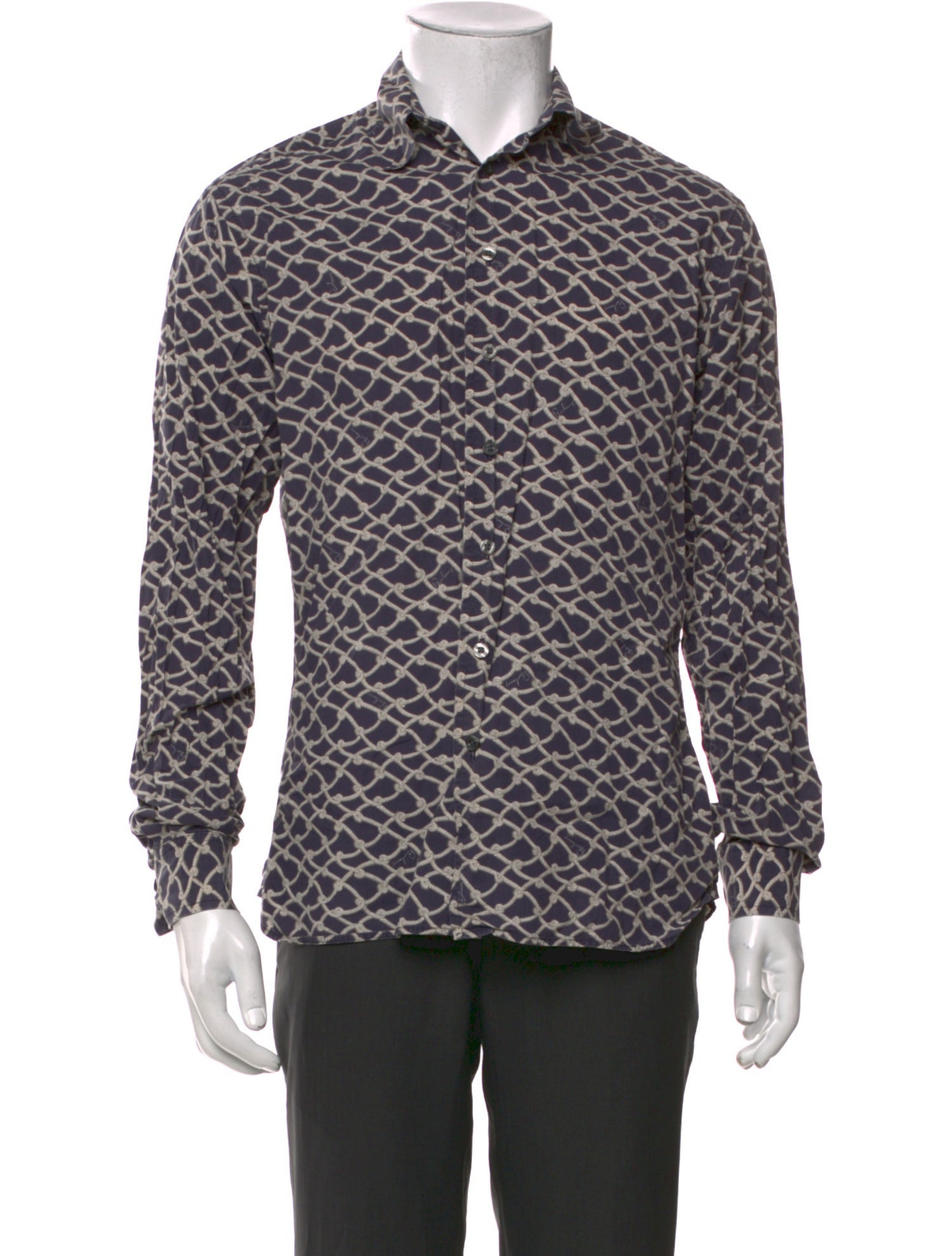 Burberry London Printed Long Sleeve Dress Shirt