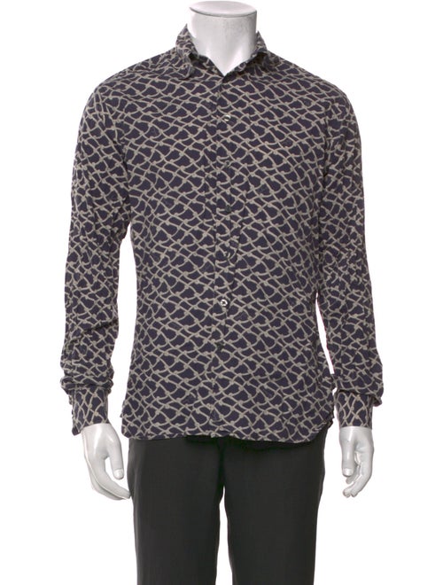 Burberry London Printed Long Sleeve Dress Shirt