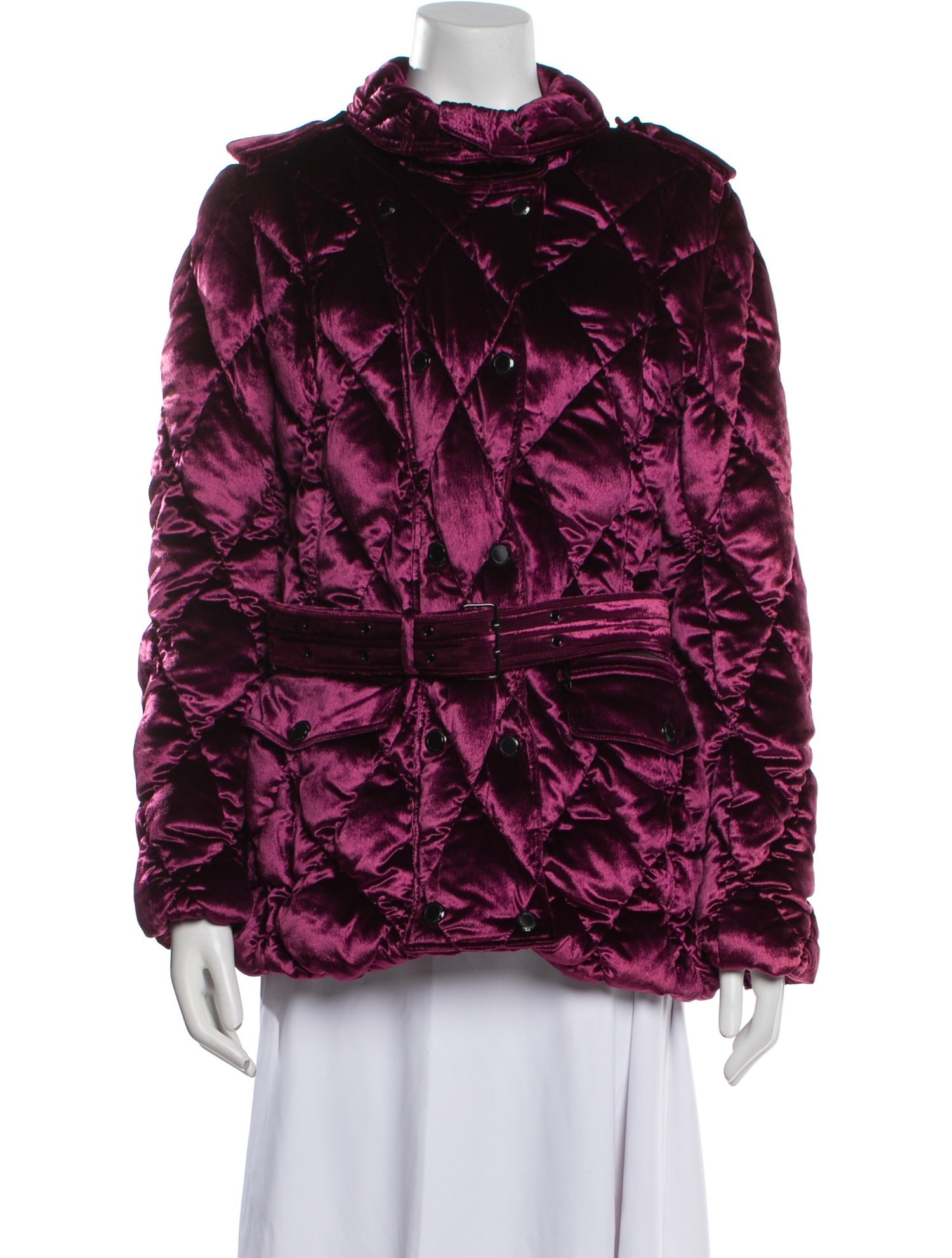 Burberry London Velvet Printed Down Jacket