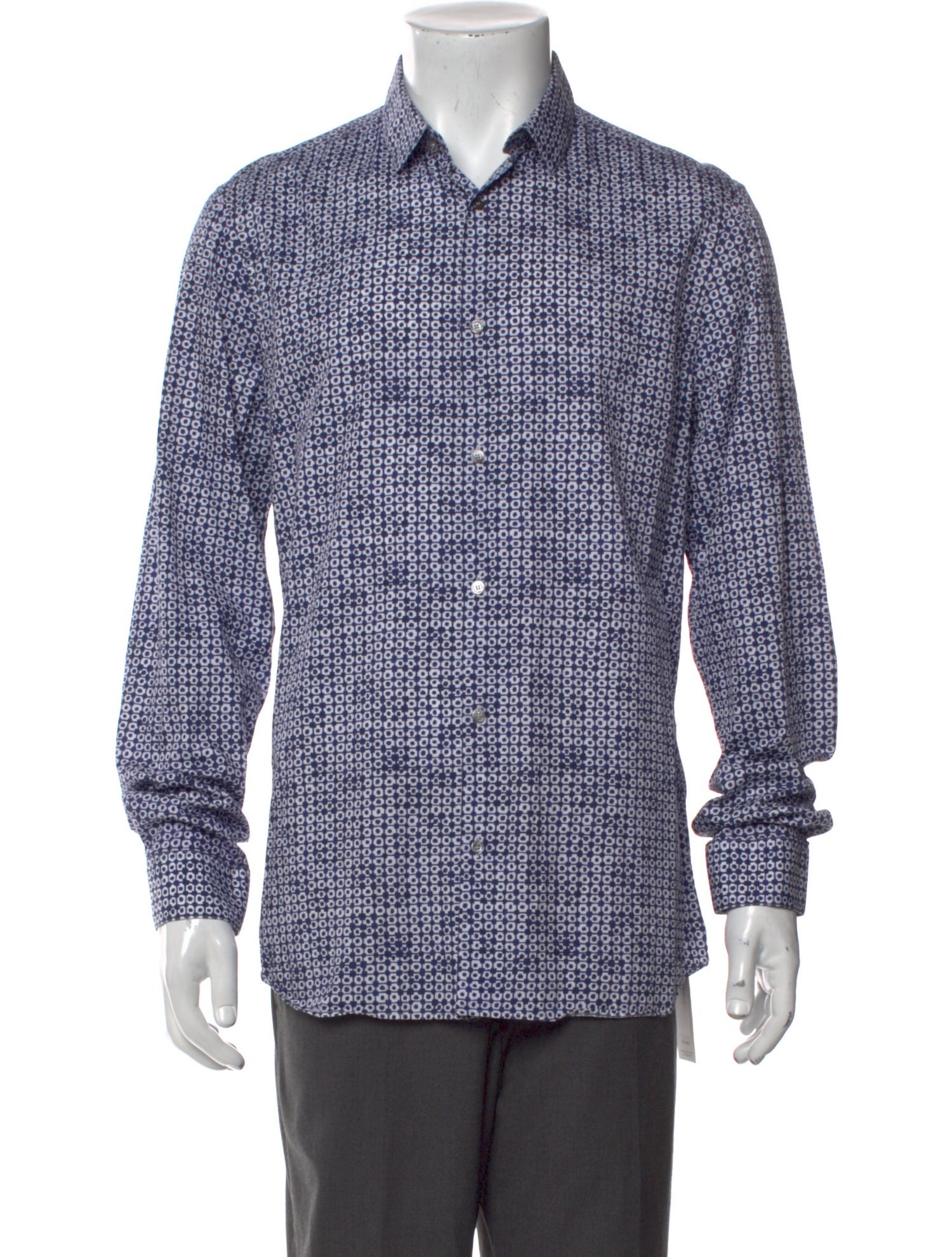 Burberry London Printed Long Sleeve Dress Shirt