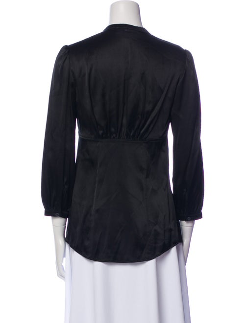 Burberry London Silk Three-Quarter Sleeve Button-Up Top