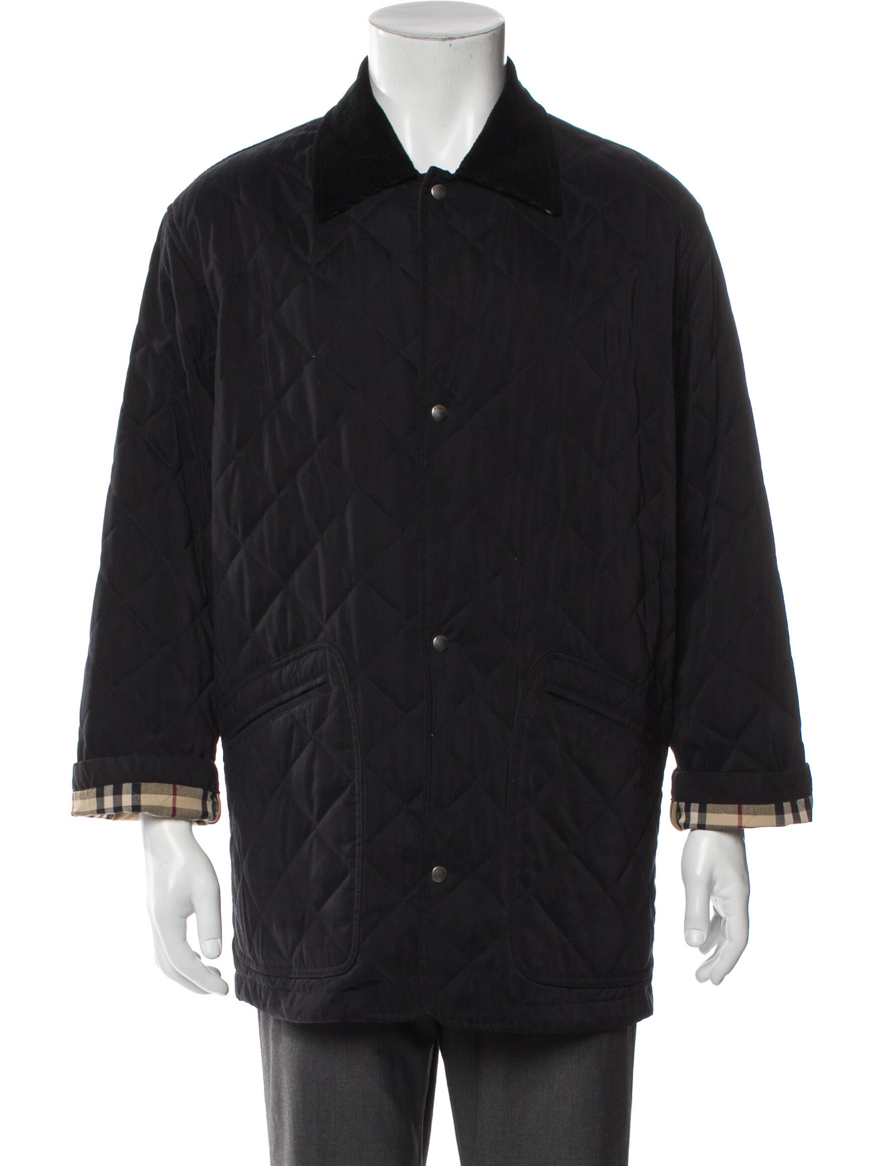 Burberry London Plaid Print Overcoat
