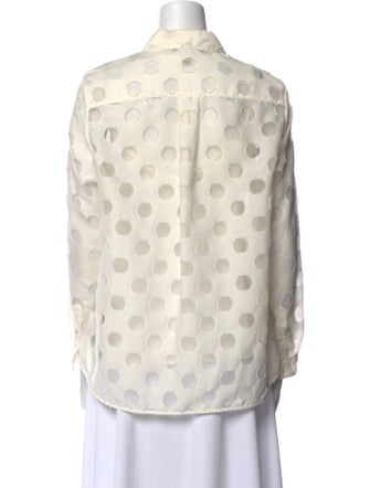 Burberry London Printed Long Sleeve Button-Up Top