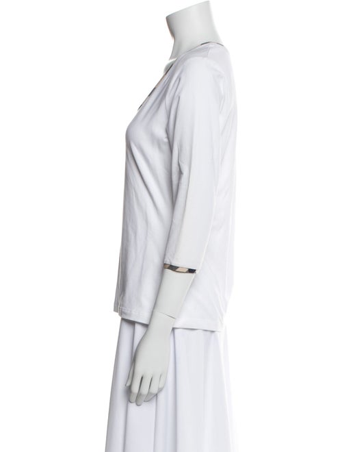 Burberry London Scoop Neck Three-Quarter Sleeve T-Shirt