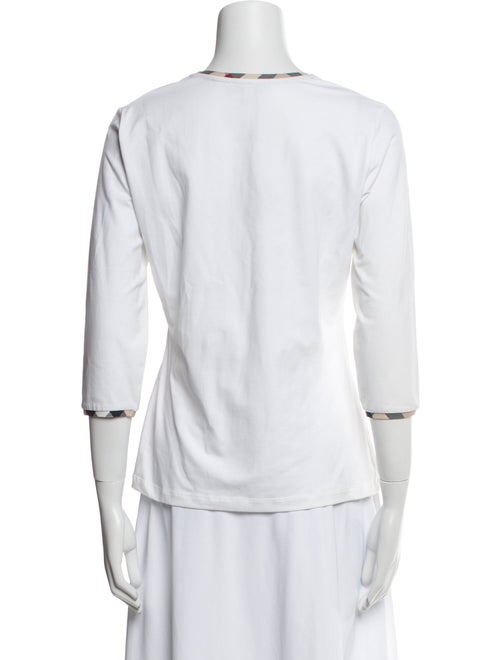 Burberry London Scoop Neck Three-Quarter Sleeve T-Shirt