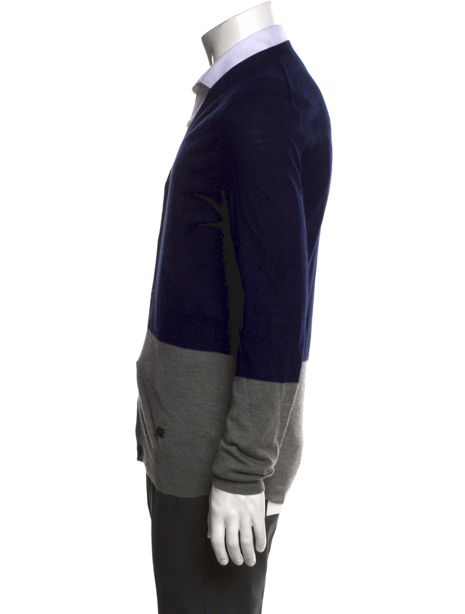 Burberry London Wool Colorblock Pattern Cardigan