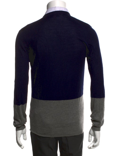 Burberry London Wool Colorblock Pattern Cardigan