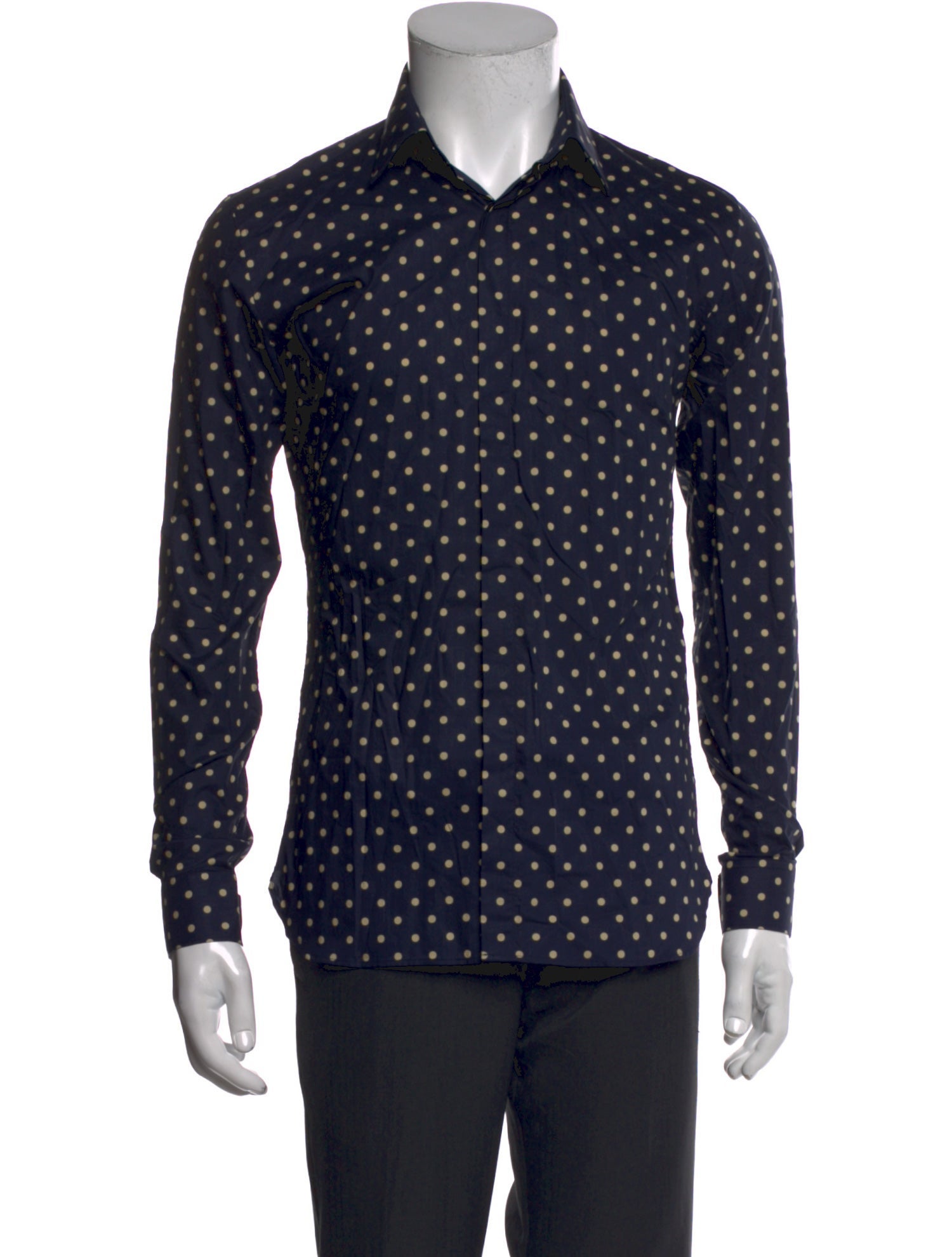 Burberry London Polka Dot Print Long Sleeve Dress Shirt