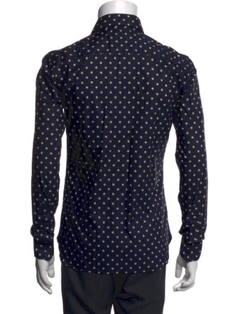 Burberry London Polka Dot Print Long Sleeve Dress Shirt