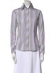 Burberry London Striped Long Sleeve Button-Up Top