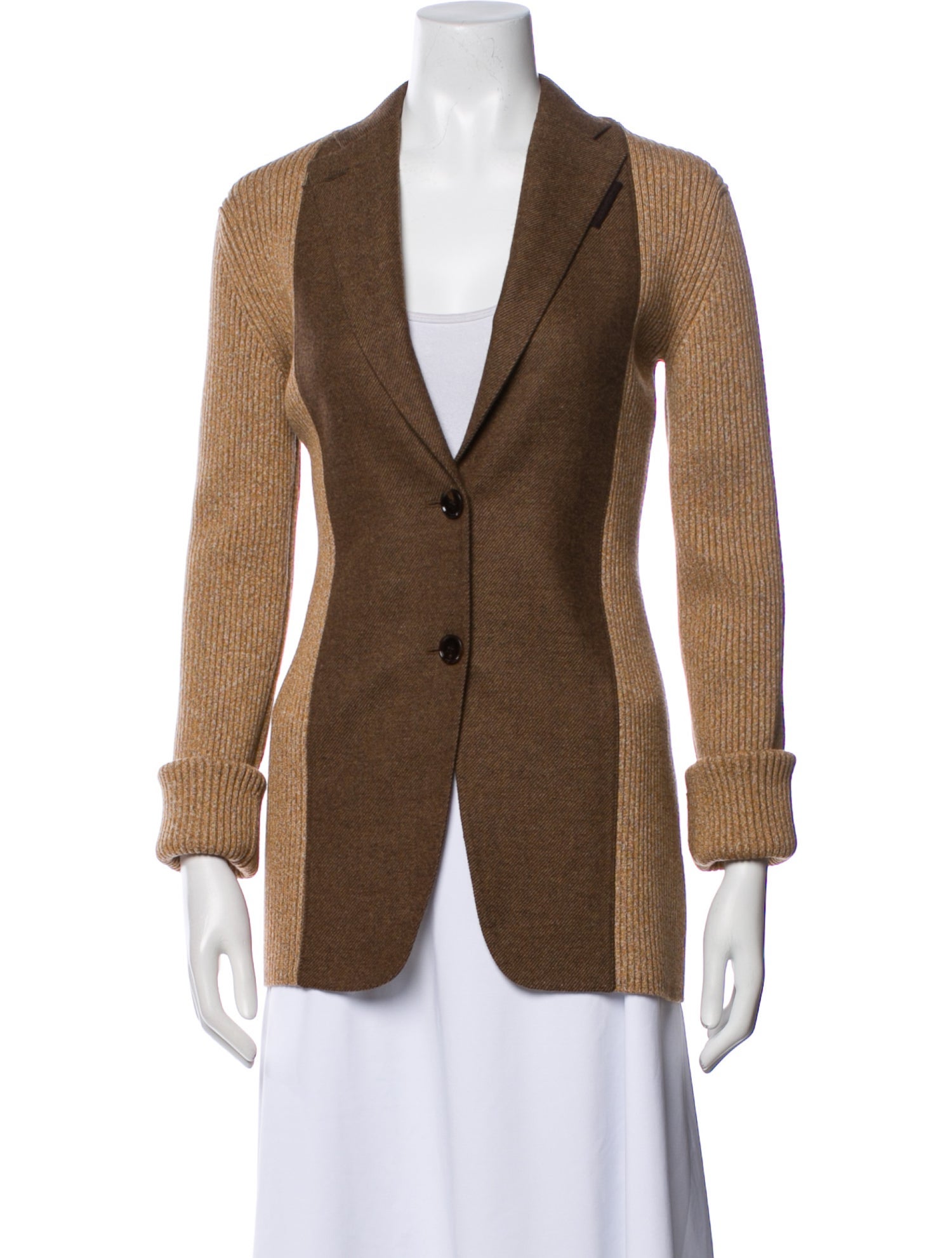 Burberry London Wool Colorblock Pattern Blazer