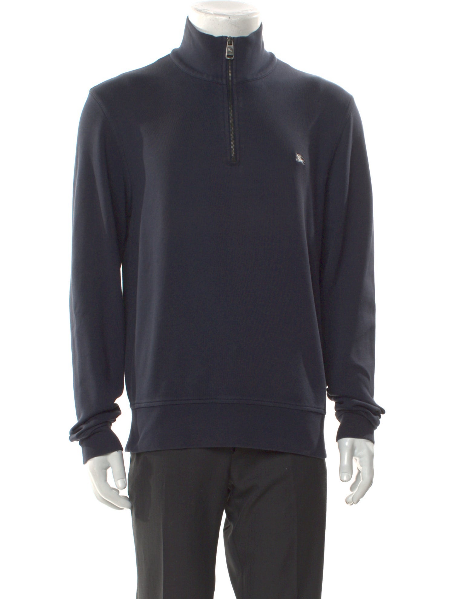 Burberry London Nova Check Pattern Mock Neck Sweatshirt