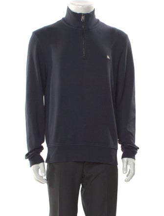 Burberry London Nova Check Pattern Mock Neck Sweatshirt