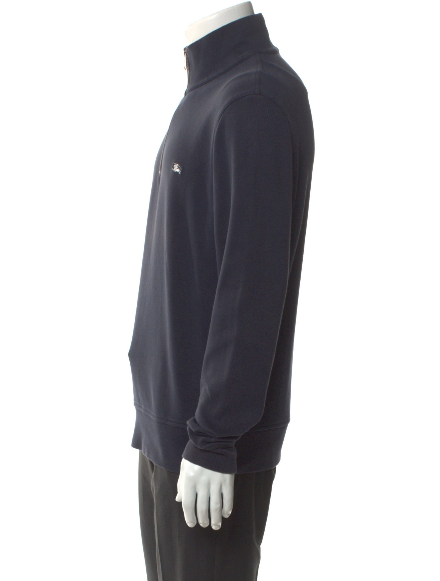 Burberry London Nova Check Pattern Mock Neck Sweatshirt