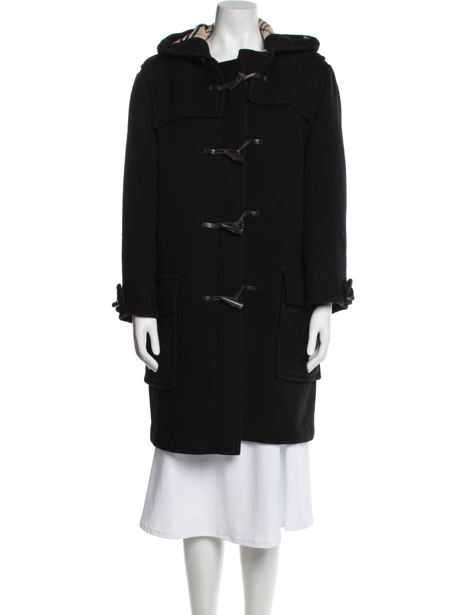 Burberry London Wool Faux Fur Coat