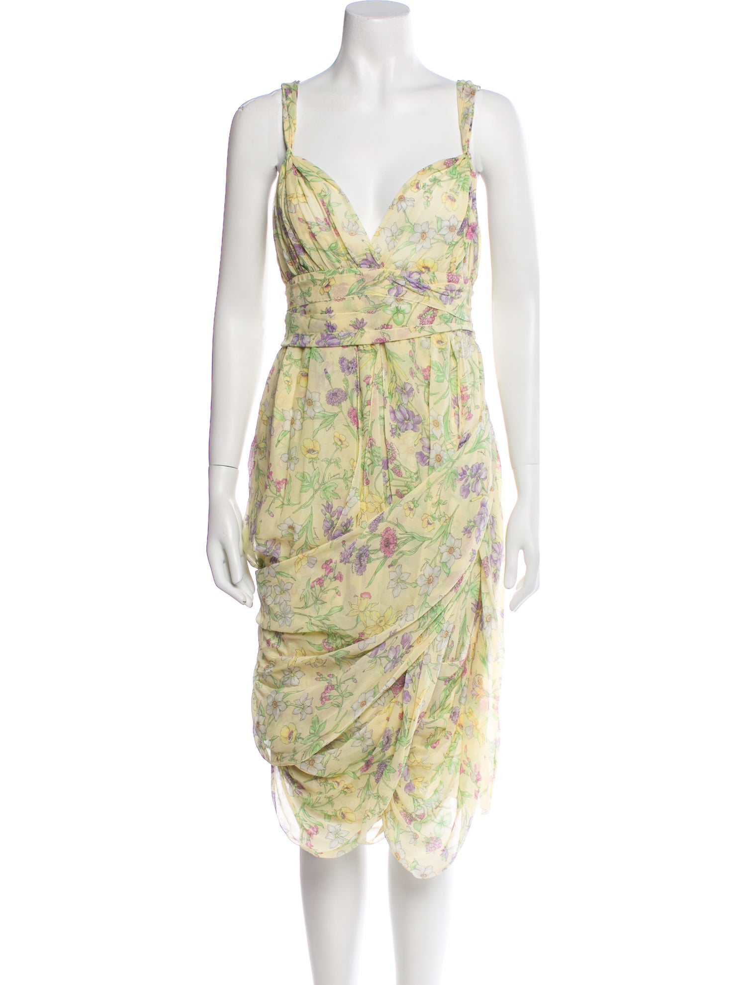 Burberry London Silk Midi Length Dress