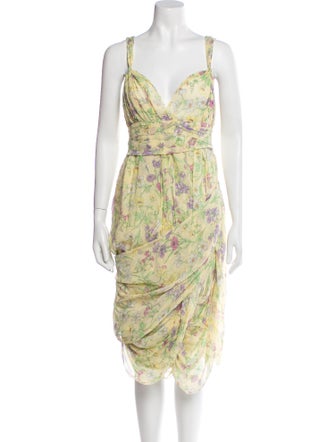 Burberry London Silk Midi Length Dress