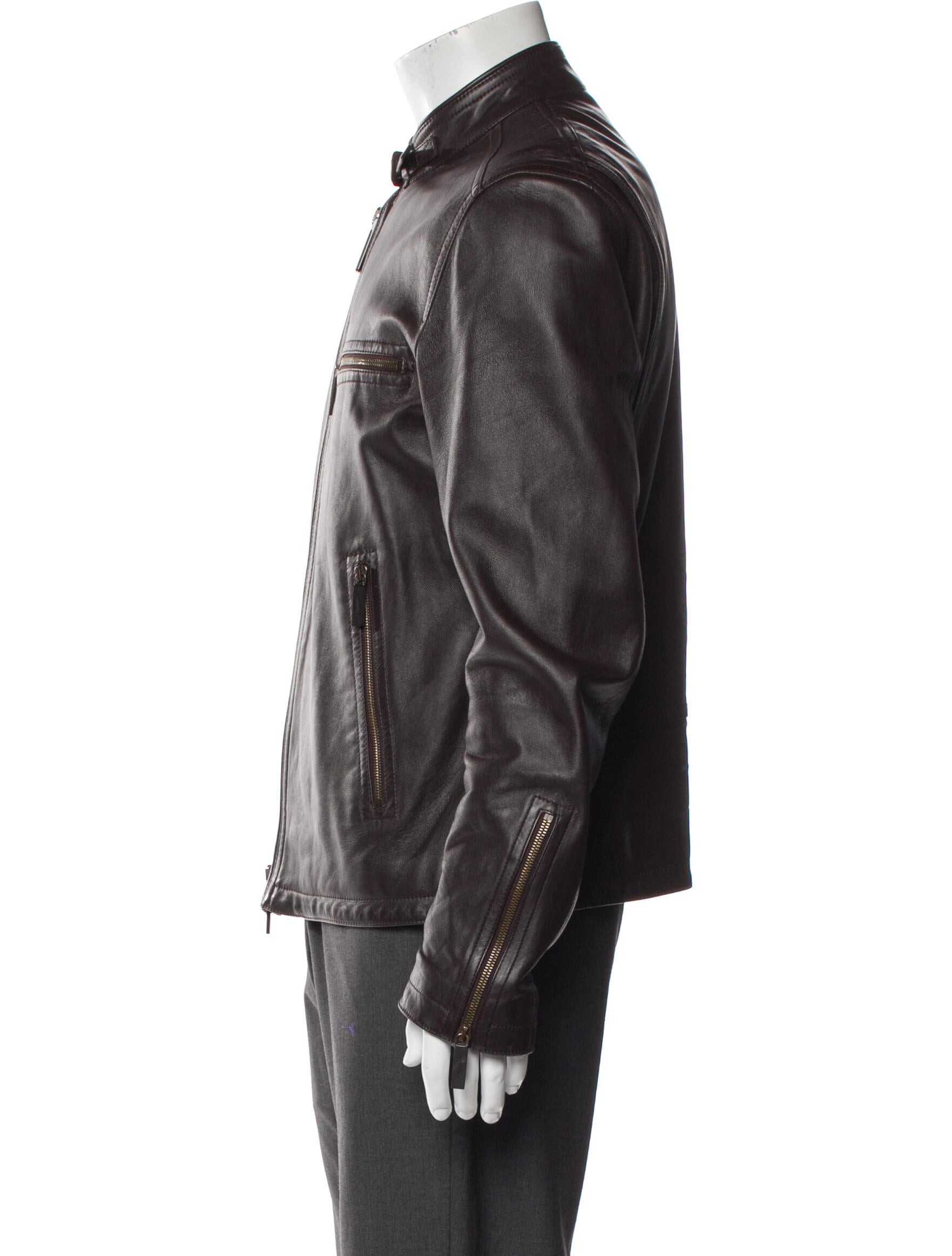 Burberry London Lamb Leather Moto Jacket