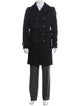 Burberry London House Check Pattern Virgin Wool Trench Coat
