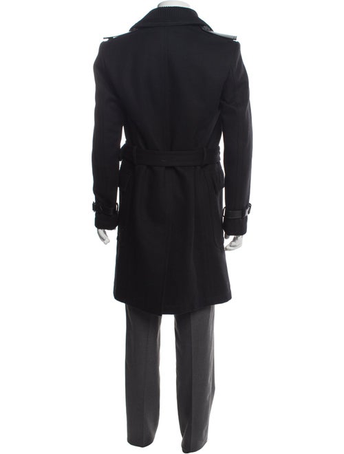 Burberry London House Check Pattern Virgin Wool Trench Coat