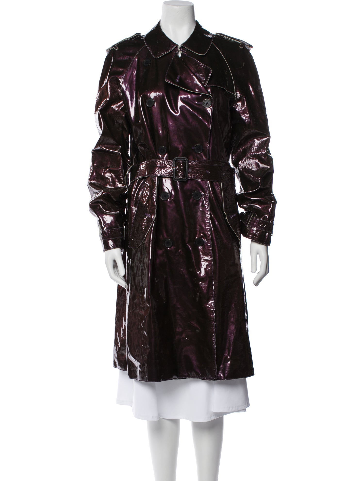 Burberry London Vintage Leather Trench Coat