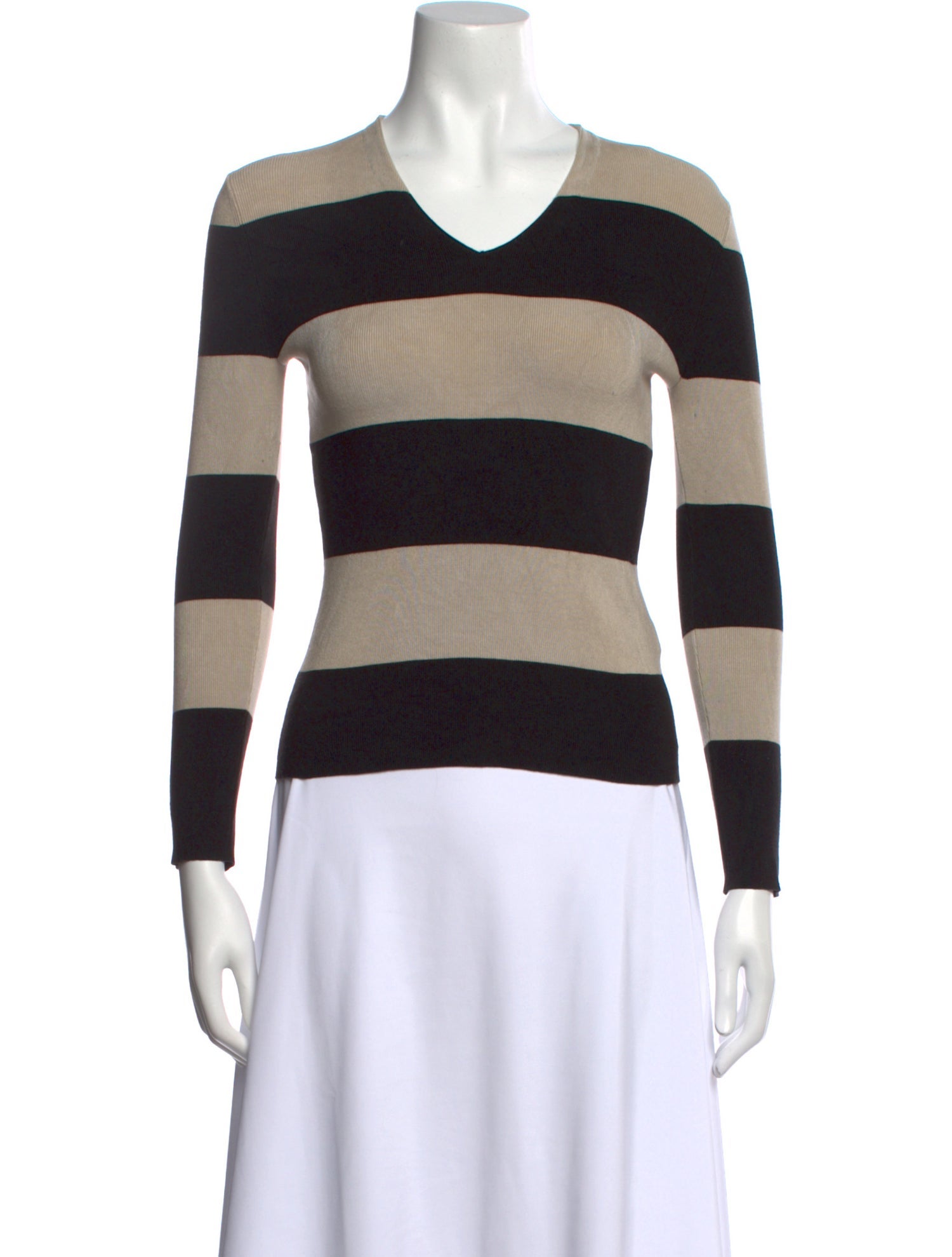 Burberry London Striped V-Neck Bodysuit