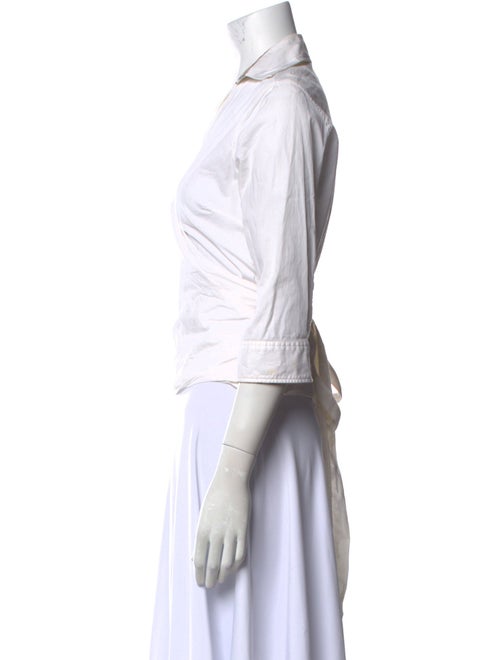 Burberry London V-Neck Three-Quarter Sleeve Crop Top