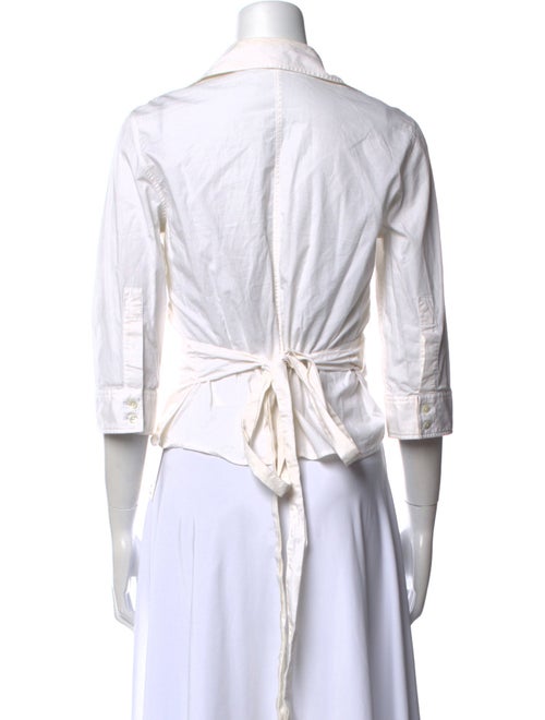 Burberry London V-Neck Three-Quarter Sleeve Crop Top