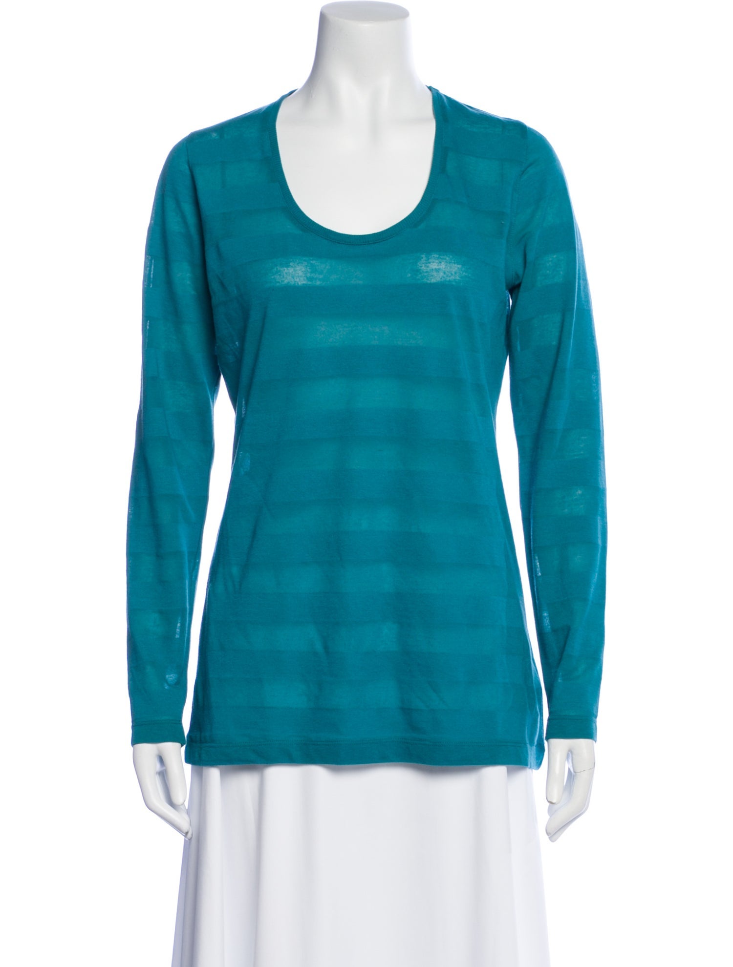 Burberry London Striped Scoop Neck T-Shirt