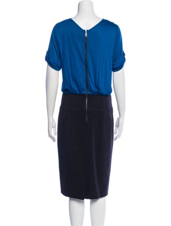 Burberry London Scoop Neck Midi Length Dress