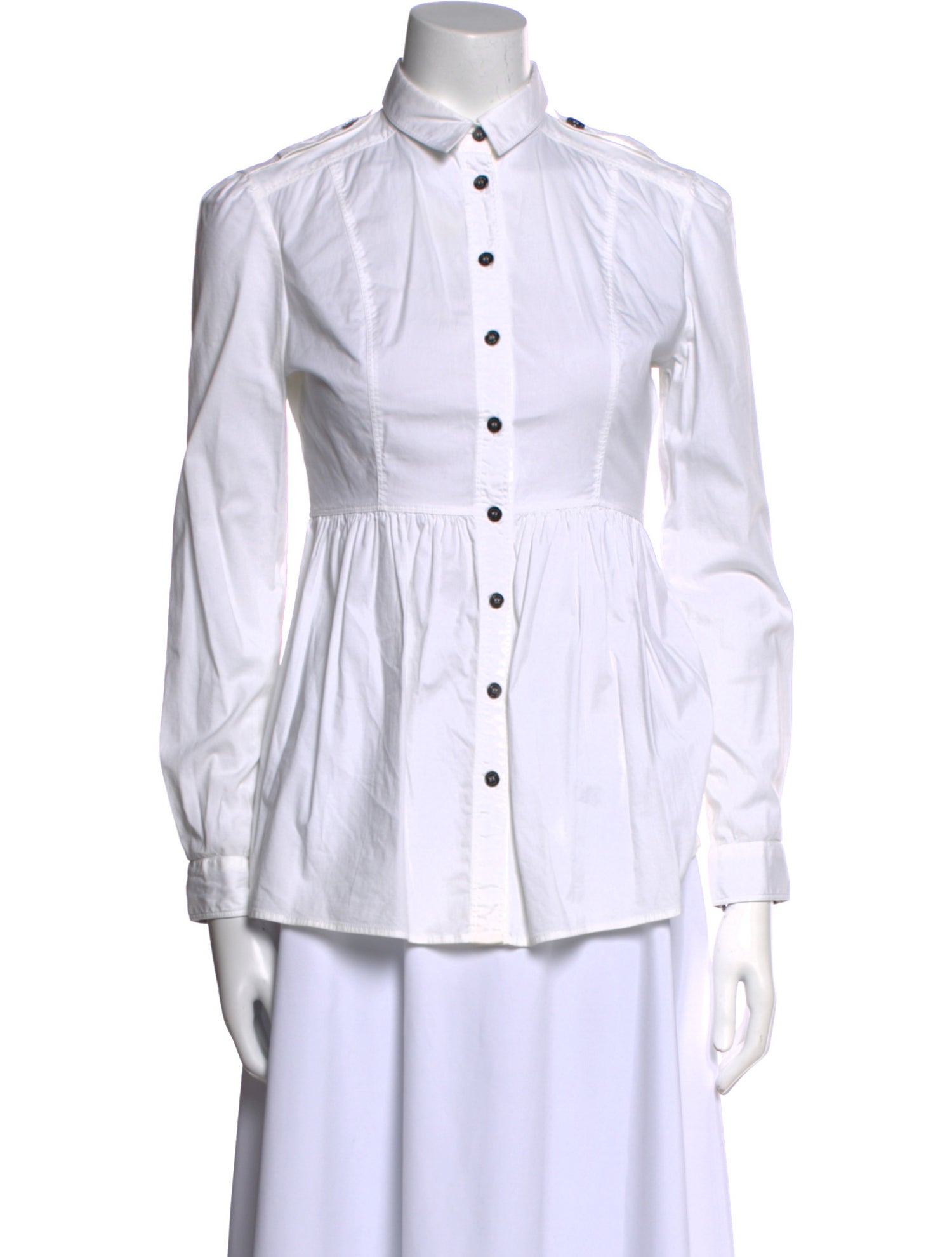 Burberry London Long Sleeve Button-Up Top