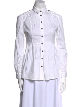 Burberry London Long Sleeve Button-Up Top