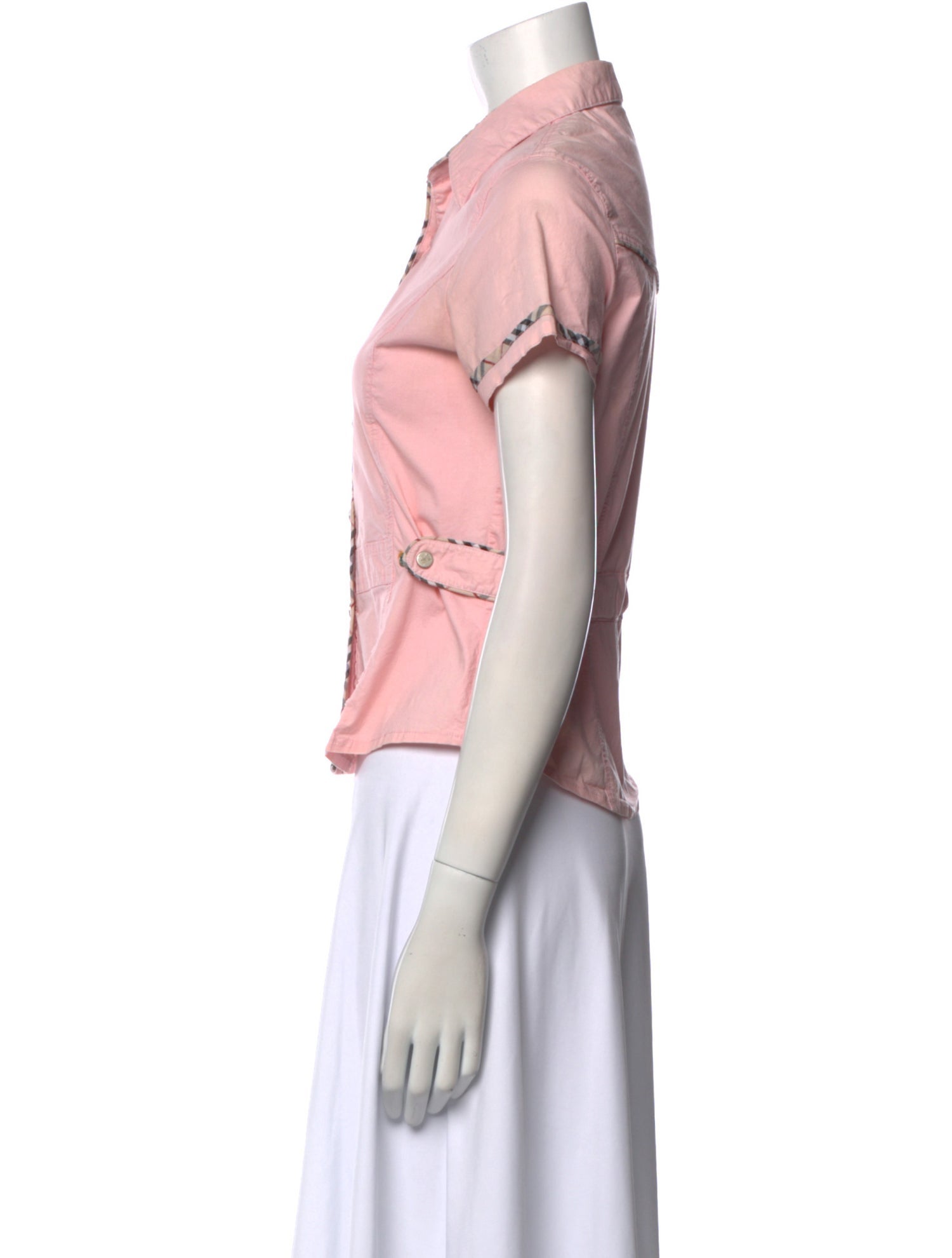 Burberry London Short Sleeve Button-Up Top