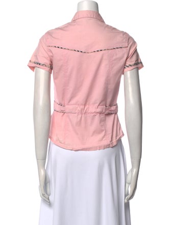 Burberry London Short Sleeve Button-Up Top
