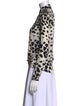 Burberry London Silk Animal Print Button-Up Top