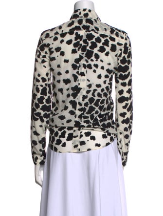 Burberry London Silk Animal Print Button-Up Top