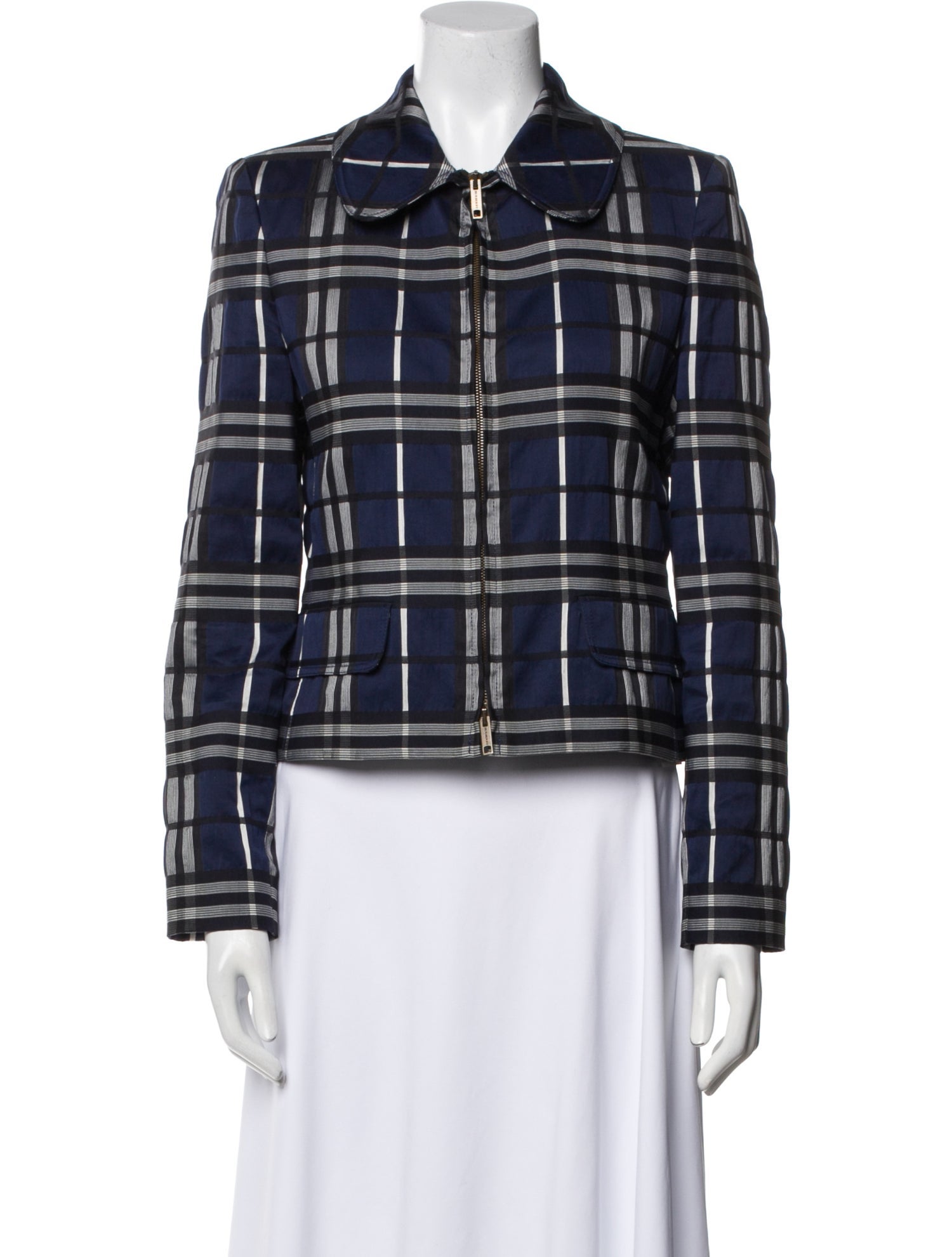 Burberry London Plaid Print Blazer